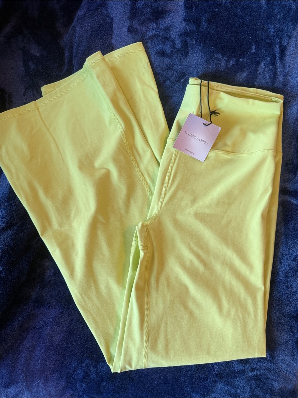 Happily Grey Women’s Wide Leg Pants — Neon Yellow